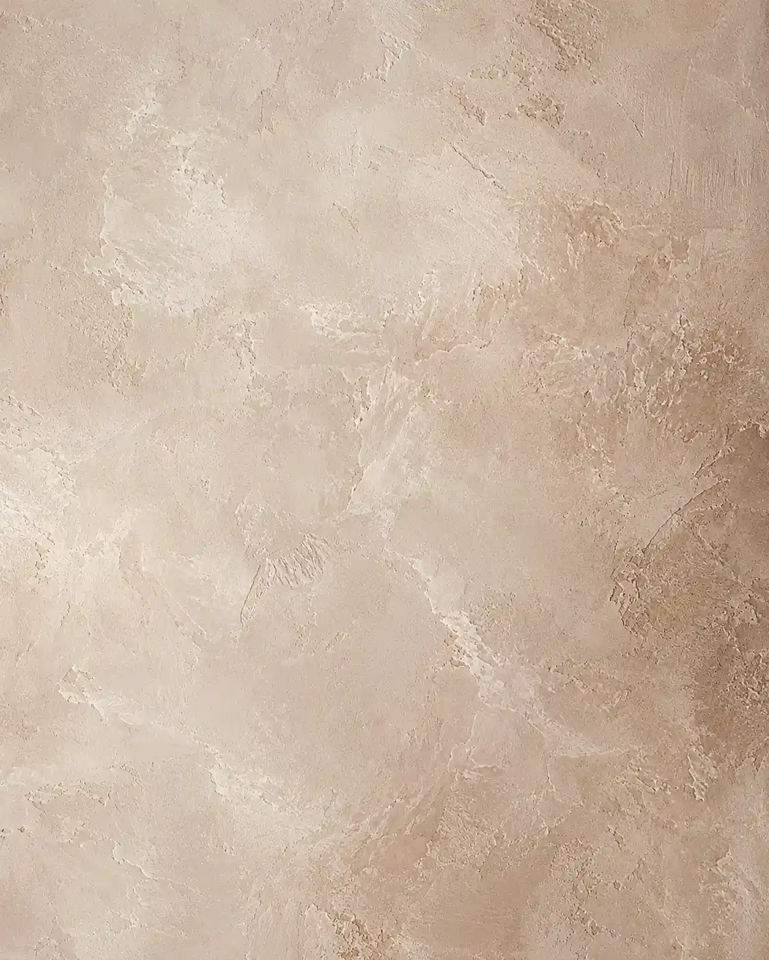 Venetian plaster Marmorino texture sample in warm beige with polished, cloud-like movement.